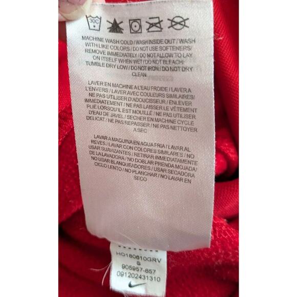 Nike Mens Red And Black Football Hoodie Pullover Sweatshirt Size Small - Picture 8 of 9